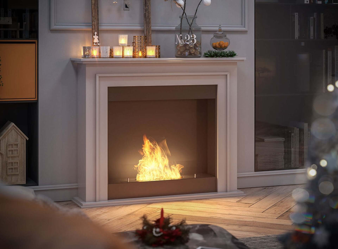 Freistehender Bioethanol Standkamin Portal Klassisch InFire SimpleFire in Wohnzimmer Modern stehender Biokamin