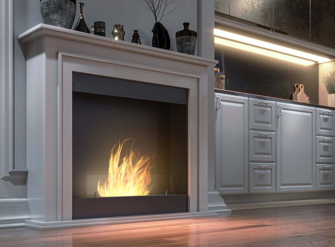 Freistehender Bioethanol Standkamin Portal Klassisch InFire SimpleFire in Wohnzimmer stehender Biokamin