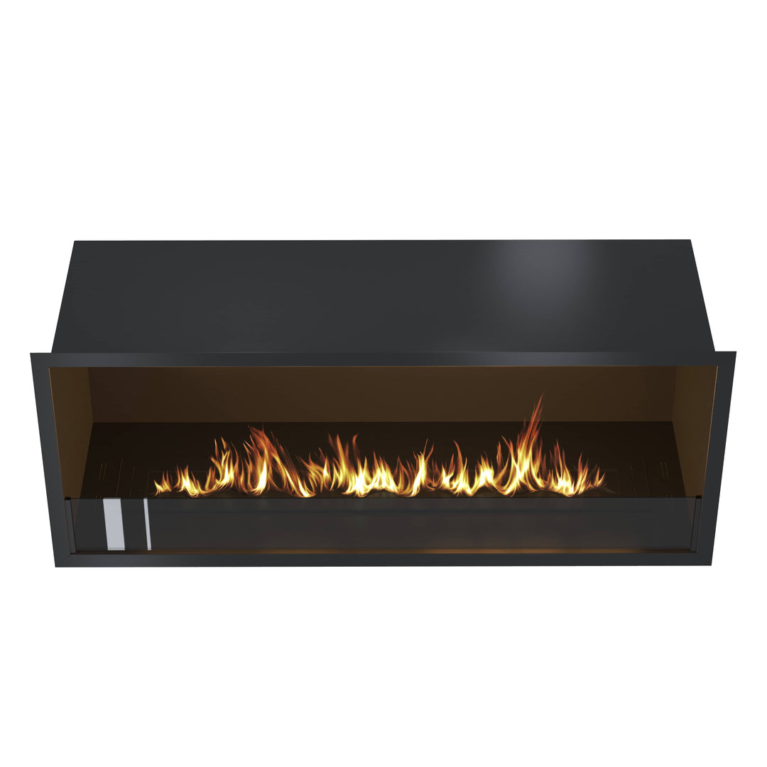 Bioethanol Einbau Kamin Ofen SELECTED 120cm Ethanol Einbaukamin von Wild Flame Frontal