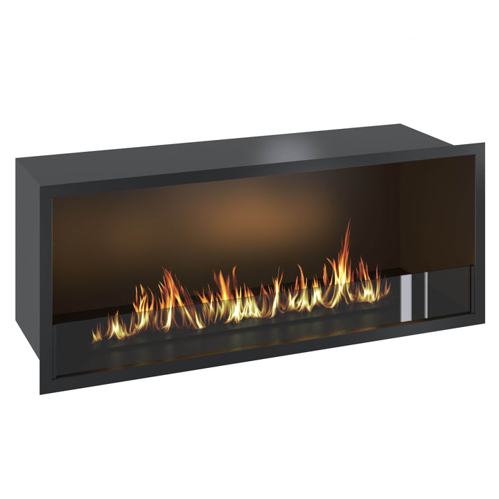Bioethanol Einbau Kamin Ofen SELECTED 120cm Ethanol Einbaukamin von Wild Flame Seitlich