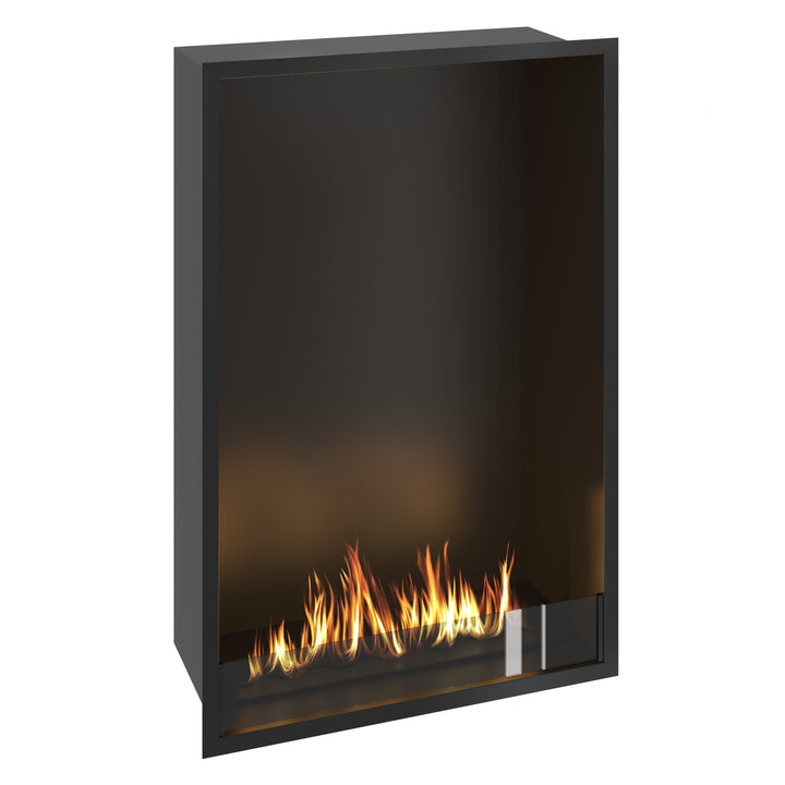 Bioethanol Einbau Kamin Ofen SELECTED Vertikal 80x120x35cm von Wild Flame Seitlich