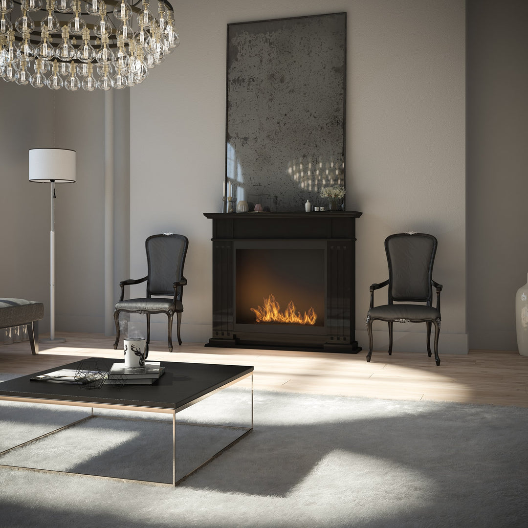 Freistehender Bioethanol Standkamin Stehender Ethanol Biokamin InPortal Schwarz InFire in Wohnzimmer Modern